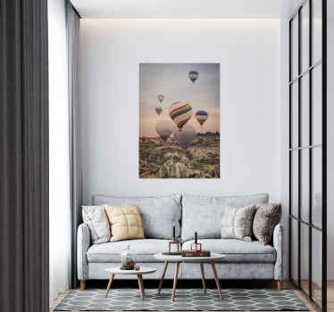 Sunset hot air balloon poster - TenStickers