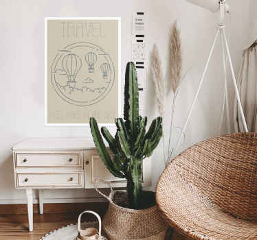 Minimalist hot air balloon poster - TenStickers