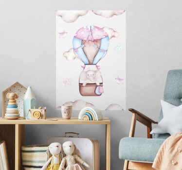 Cute hot air balloon poster - TenStickers