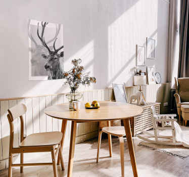 Poster illustrant un renne en noir et blanc - TenStickers