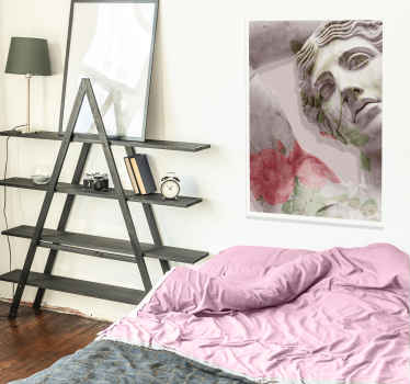 Prachtig standbeeld poster met bloemen - TenStickers