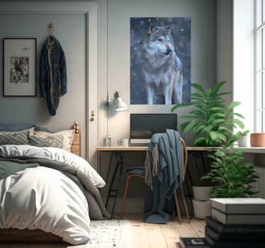 Poster photo loup dans la neige - TenStickers