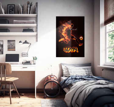 Soccer Player on Fire custom football poster - TenStickers