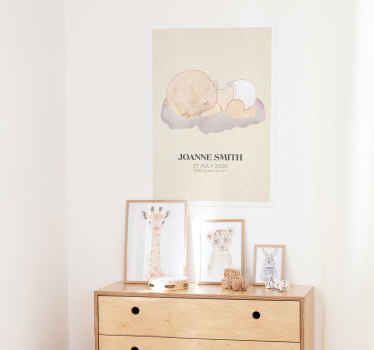 Poster Kinderzimmer Baby geboren Liebe - TenStickers