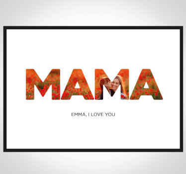 Poster Wohnzimmer mama, ich liebe dich. - TenStickers