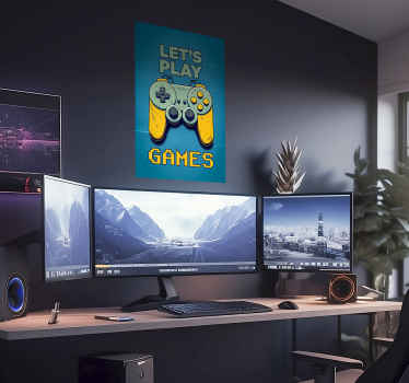 青少年卧室的宣传画 让我们来玩游戏吧！ - TenStickers