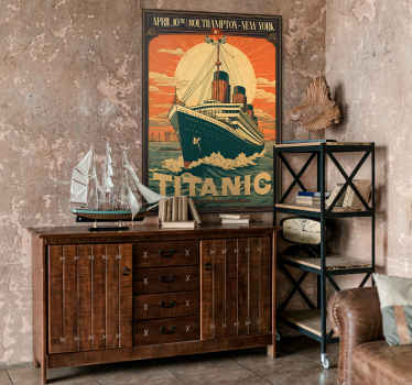 复古海报 泰坦尼克号的处女航行 - TenStickers