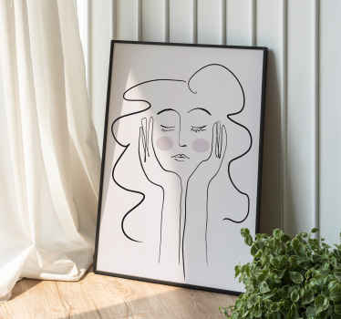 line drawing portrait of woman minimalist poster - TenStickers