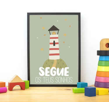 Poster farol com texto personalizável - TenStickers