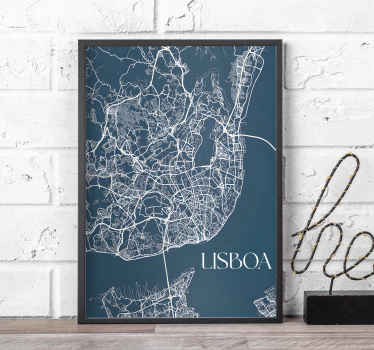 Poster mapa aéreo de Lisboa - TenStickers