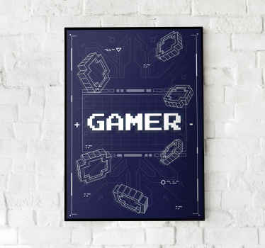 retro gamer video game poster - TenStickers