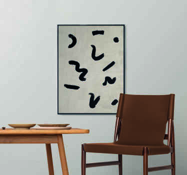 brush shapes in black scandinavian poster - TenStickers