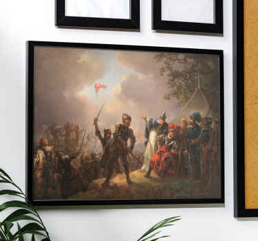 Dannebrog - Volmerslaget maleri Kunstplakat - TenStickers