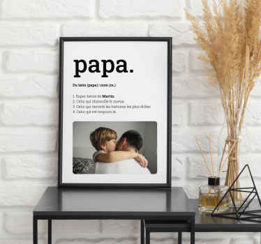 Poster description mot Papa personnalisable - TenStickers