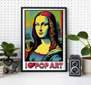 Póster pop art gioconda colorida - TenVinilo