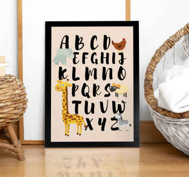 Poster Kinderzimmer Alphabet mit Tieren - TenStickers