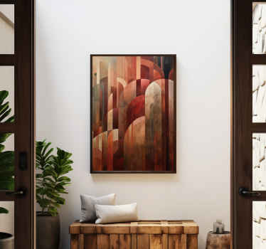 Poster Art Déco formes rouges - TenStickers