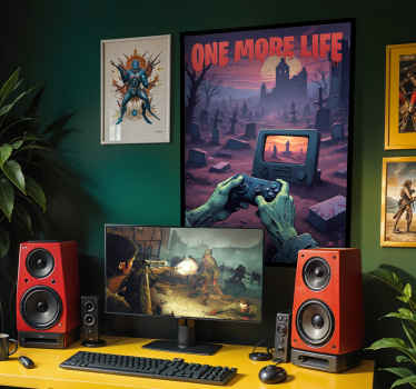 "One more life" video game poster - TenStickers