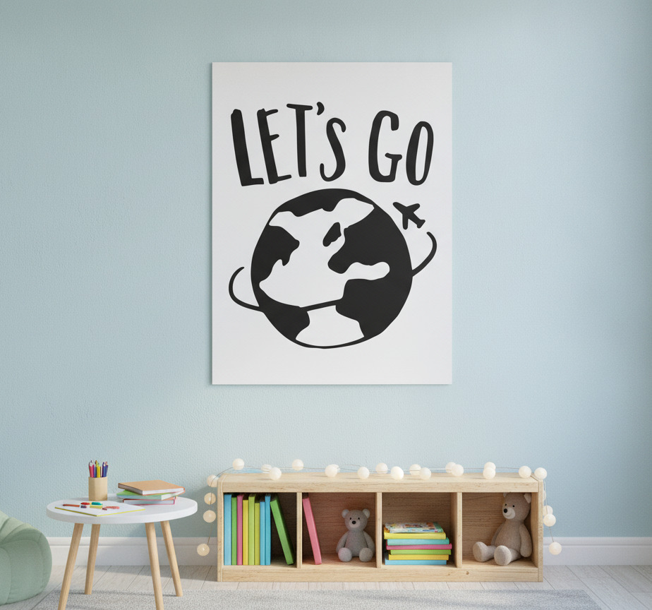 Tenstickers Wereldkaart poster wereld verkenning