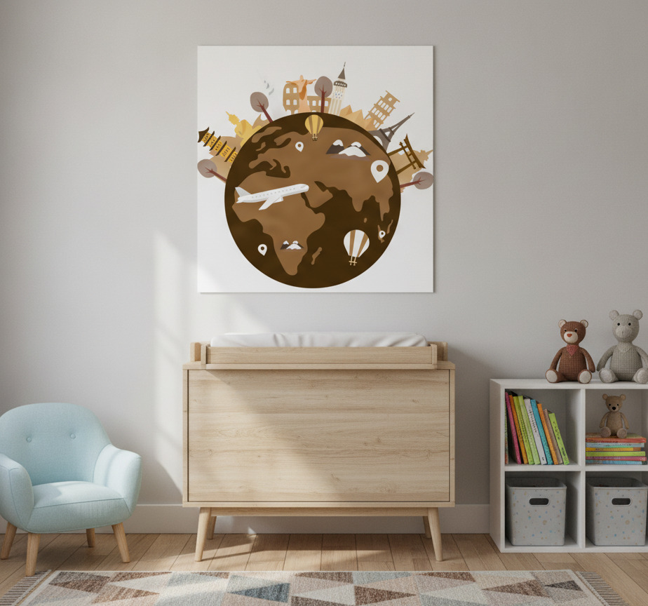 Tenstickers Wereldkaart poster vintage wereldkaart