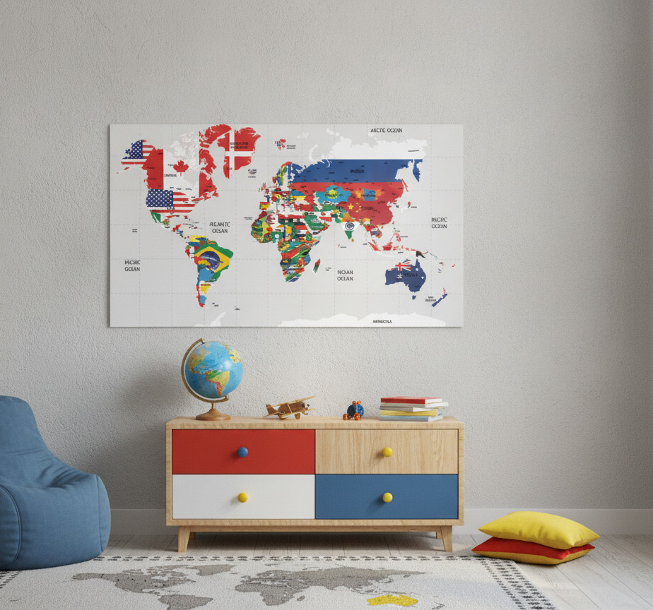 Tenstickers Wereldkaart poster politiek