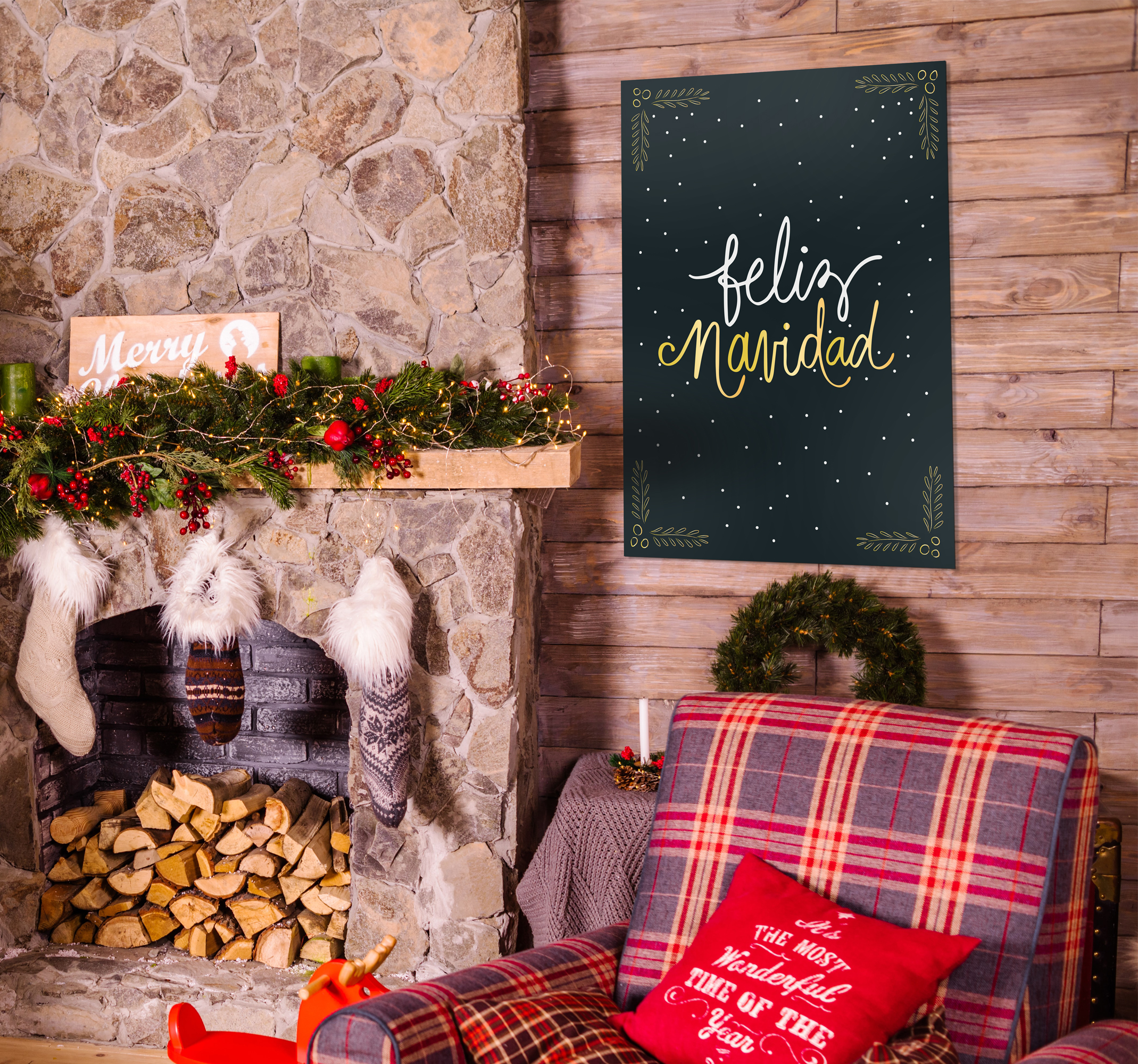 Póster decorativo Feliz Navidad