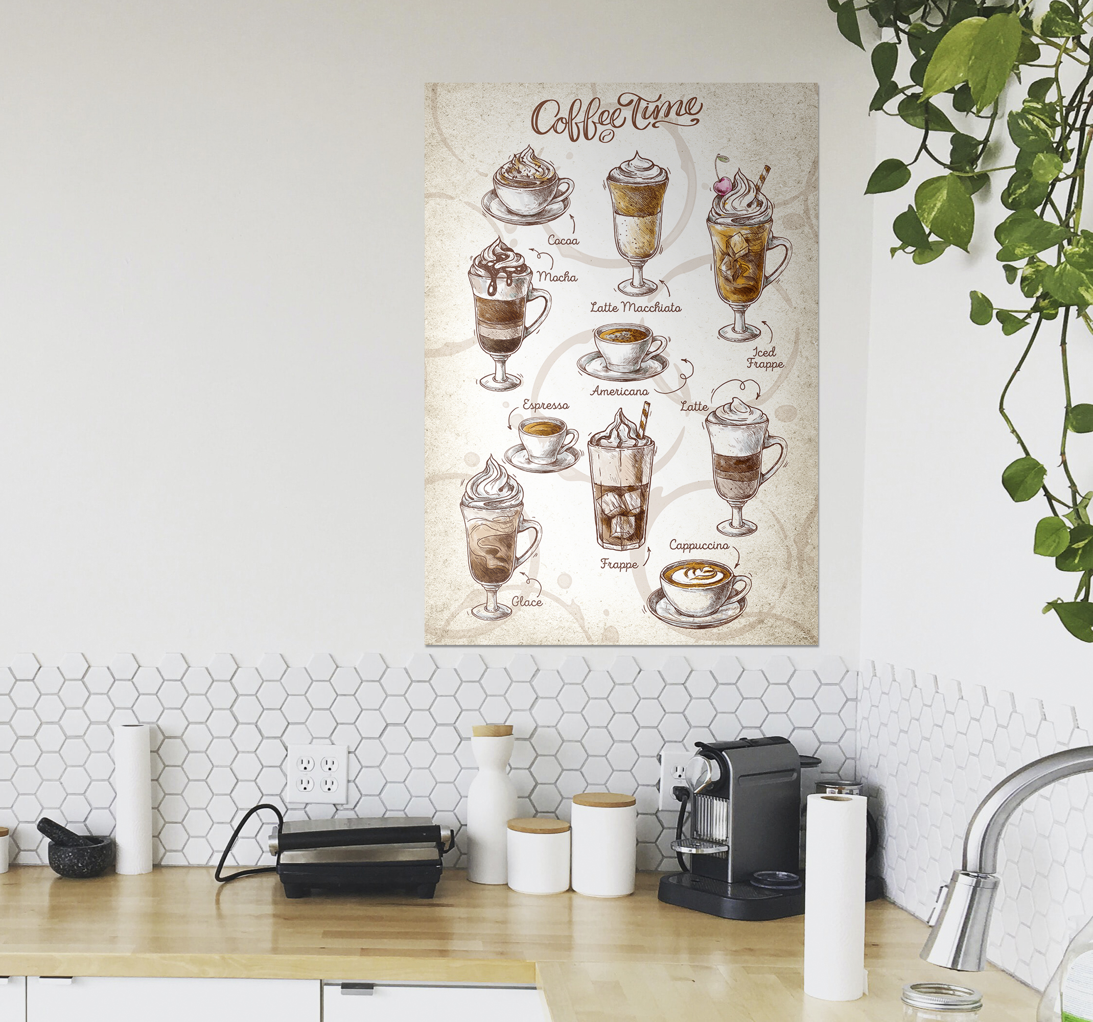 Póster tipos de café