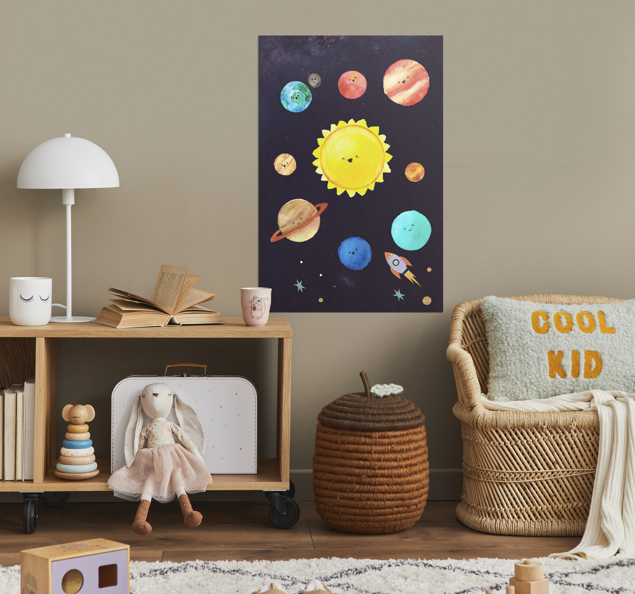 Póster sistema solar infantil