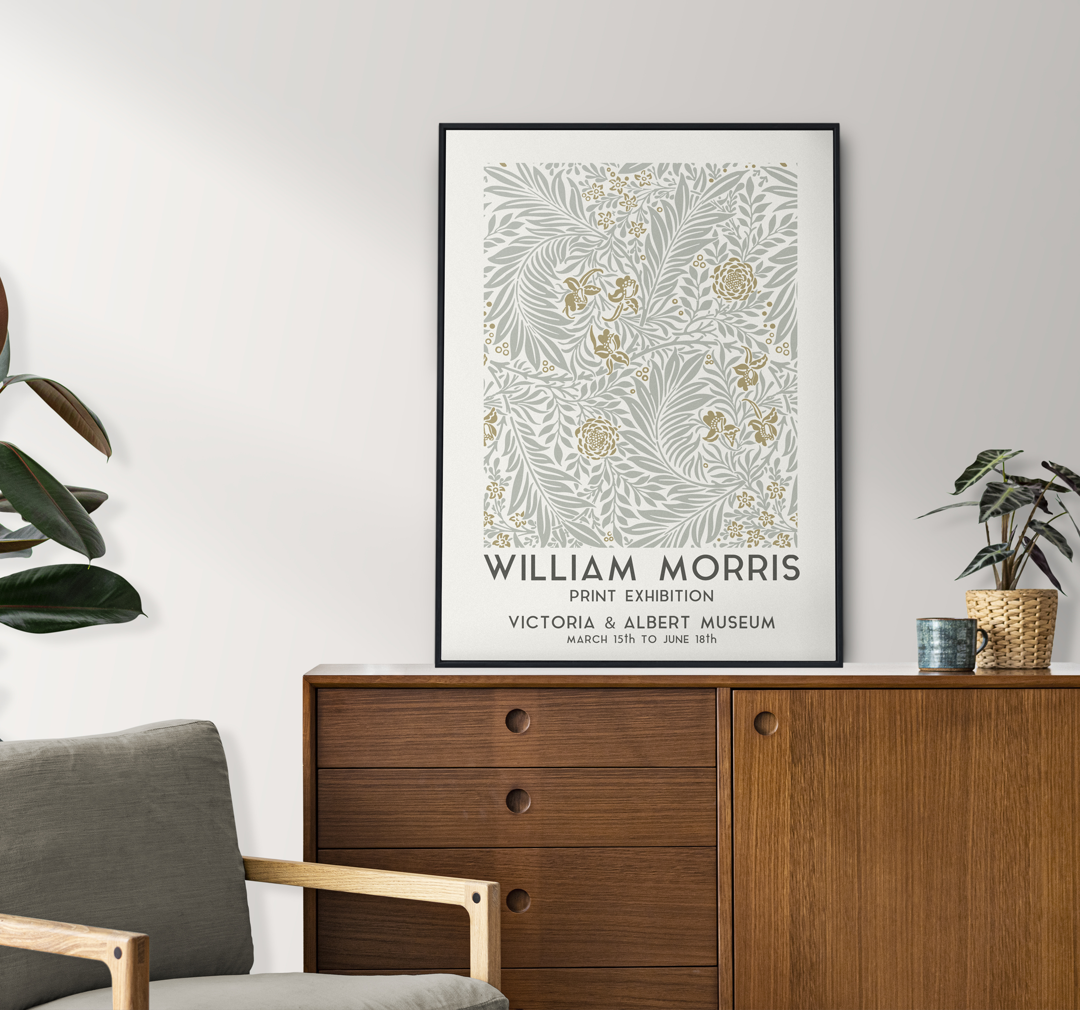 Póster vintage con flores