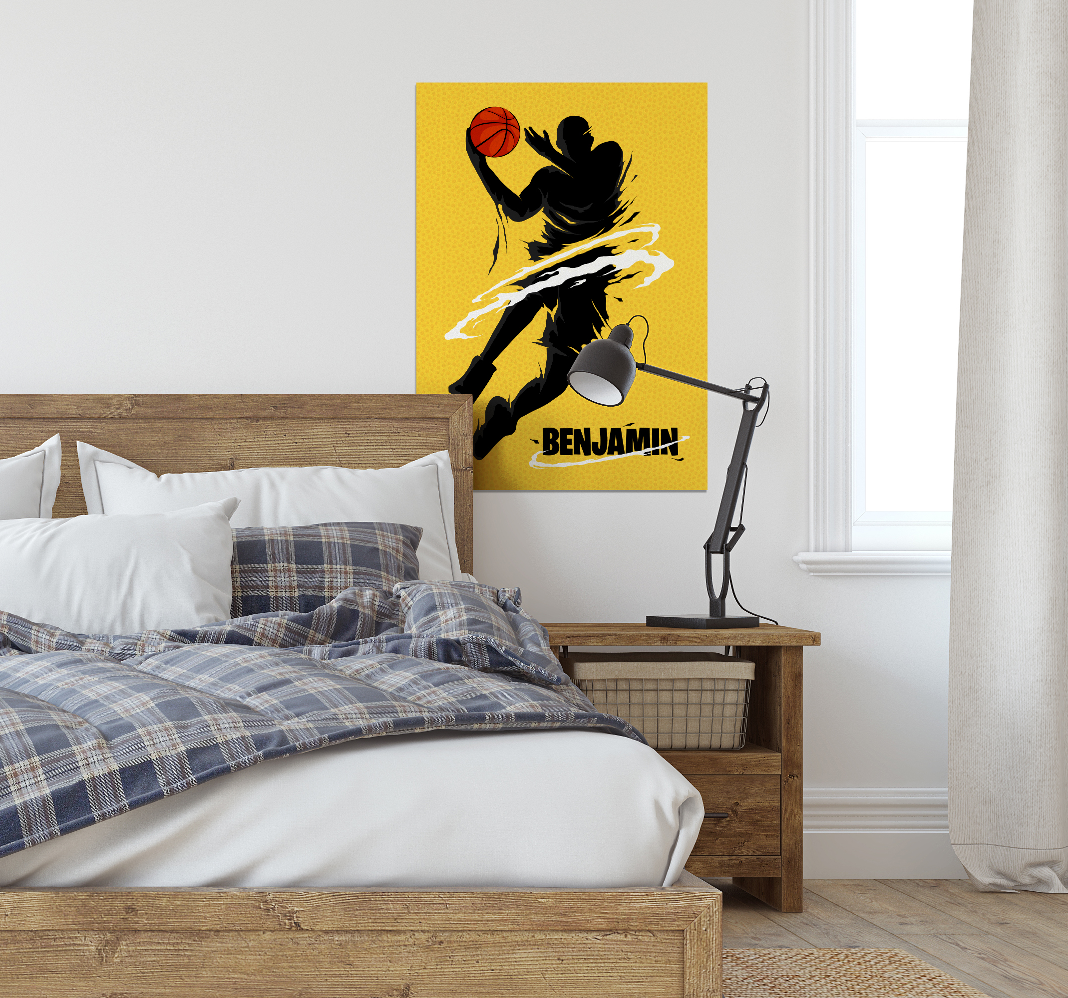 Póster juvenil jugador de baloncesto