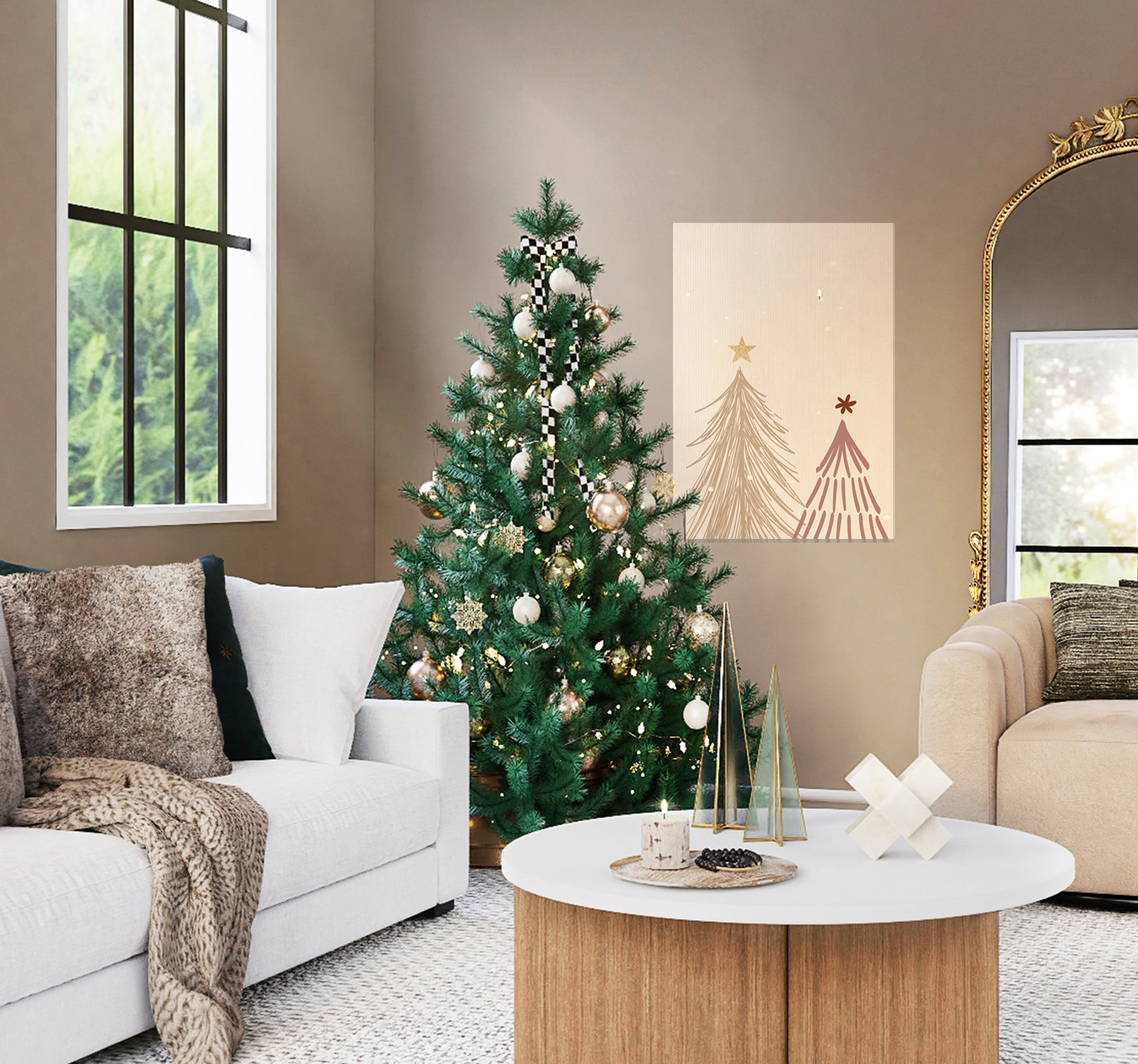 Póster árbol de navidad minimalista