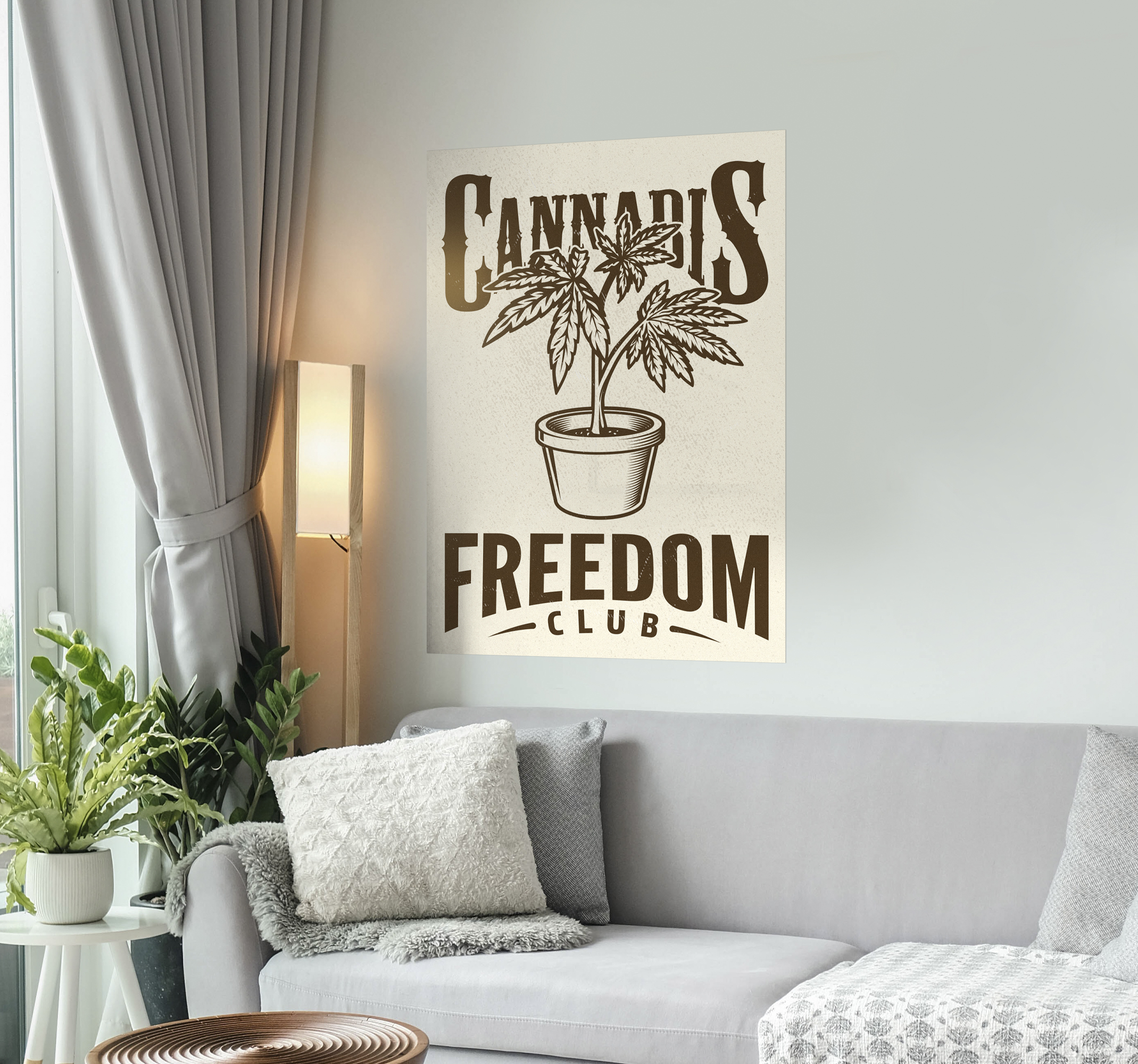 Póster beige cannabis club