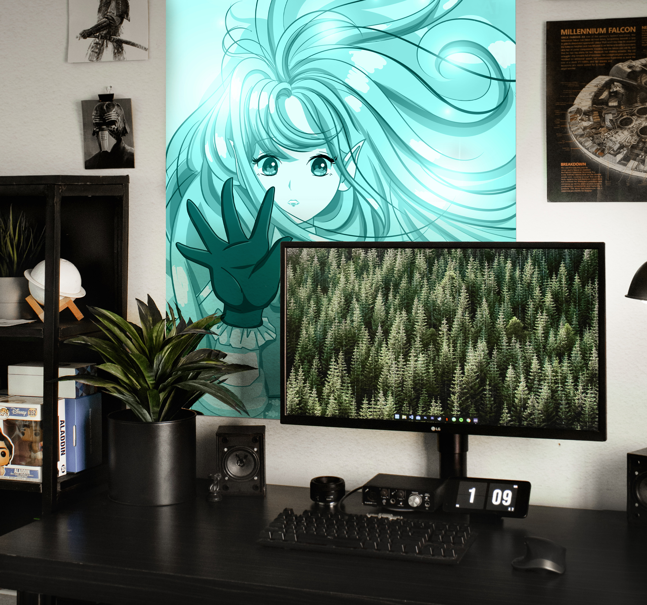 Póster estilo anime chica