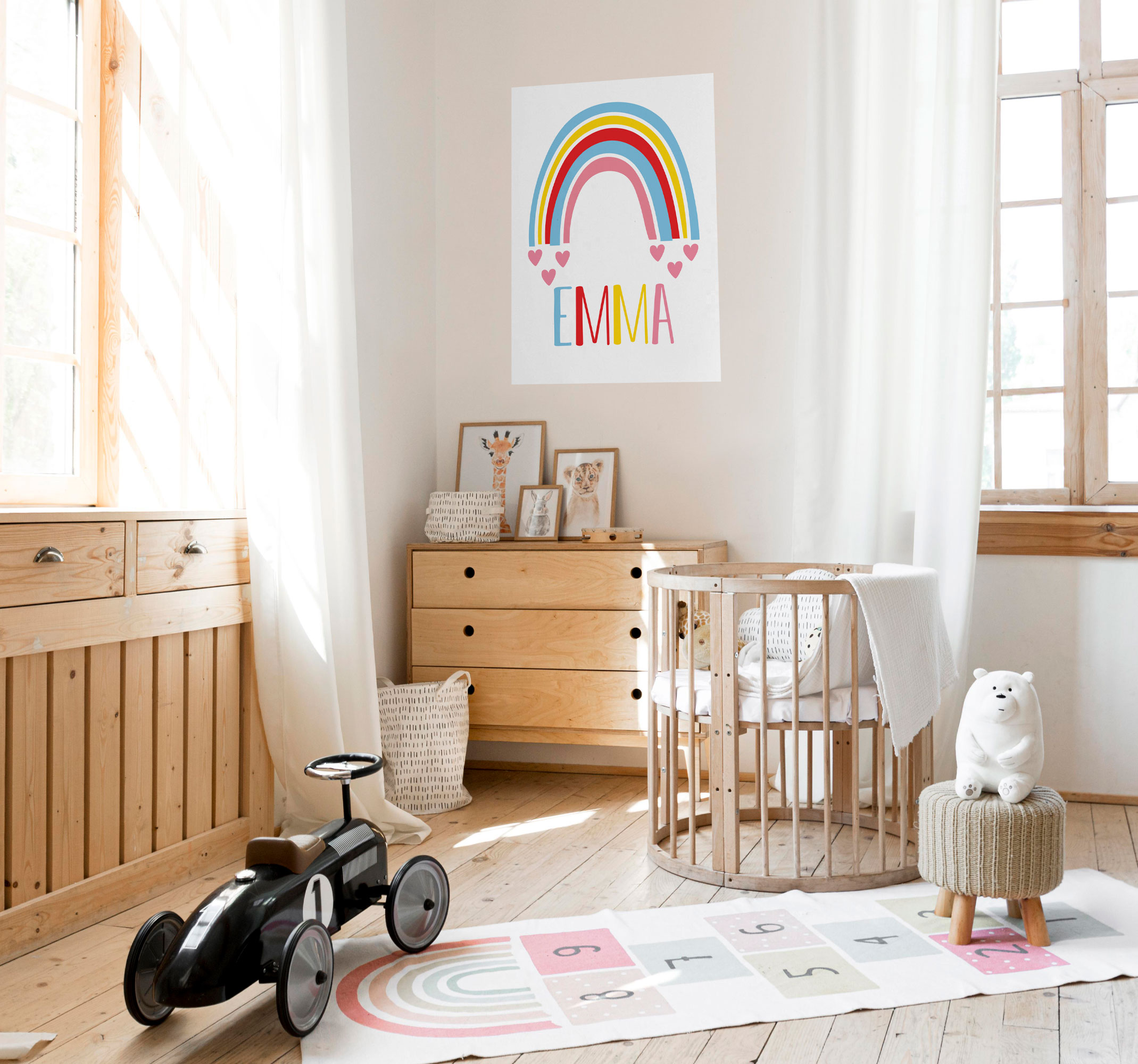 Póster de arco iris con nombre personalizado