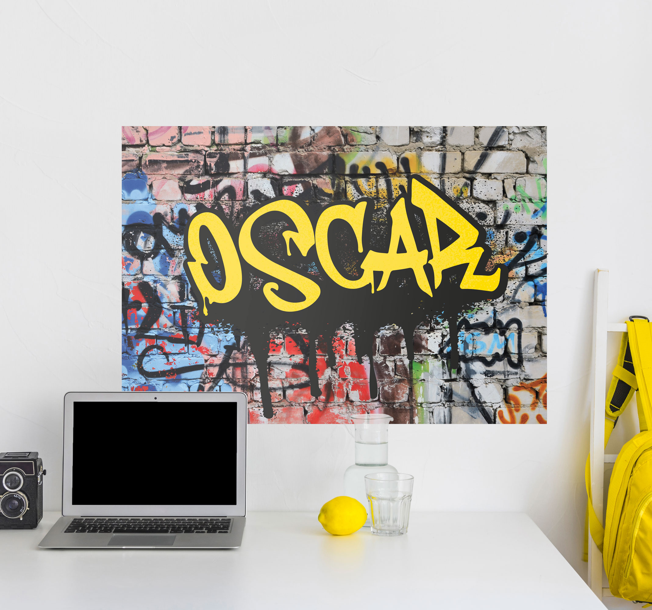 Póster graffiti artístico con nombre