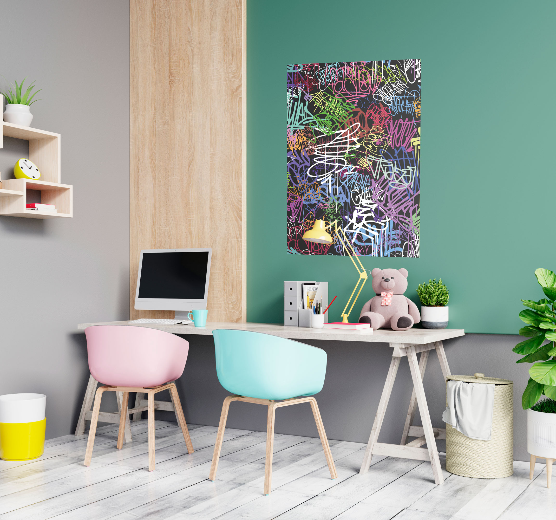 Póster de arte urbano con pintura