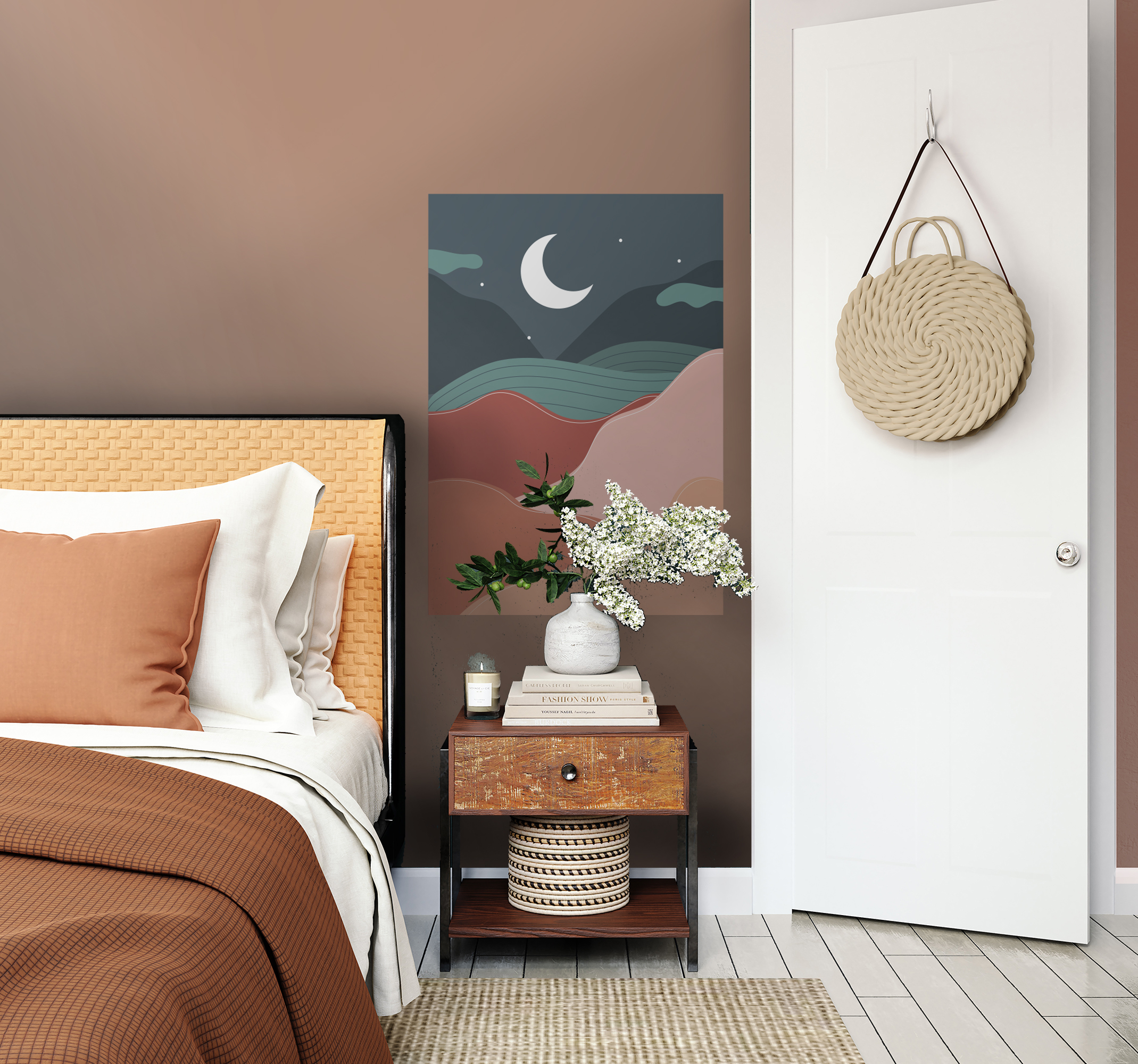 Póster de estilo boho de noche