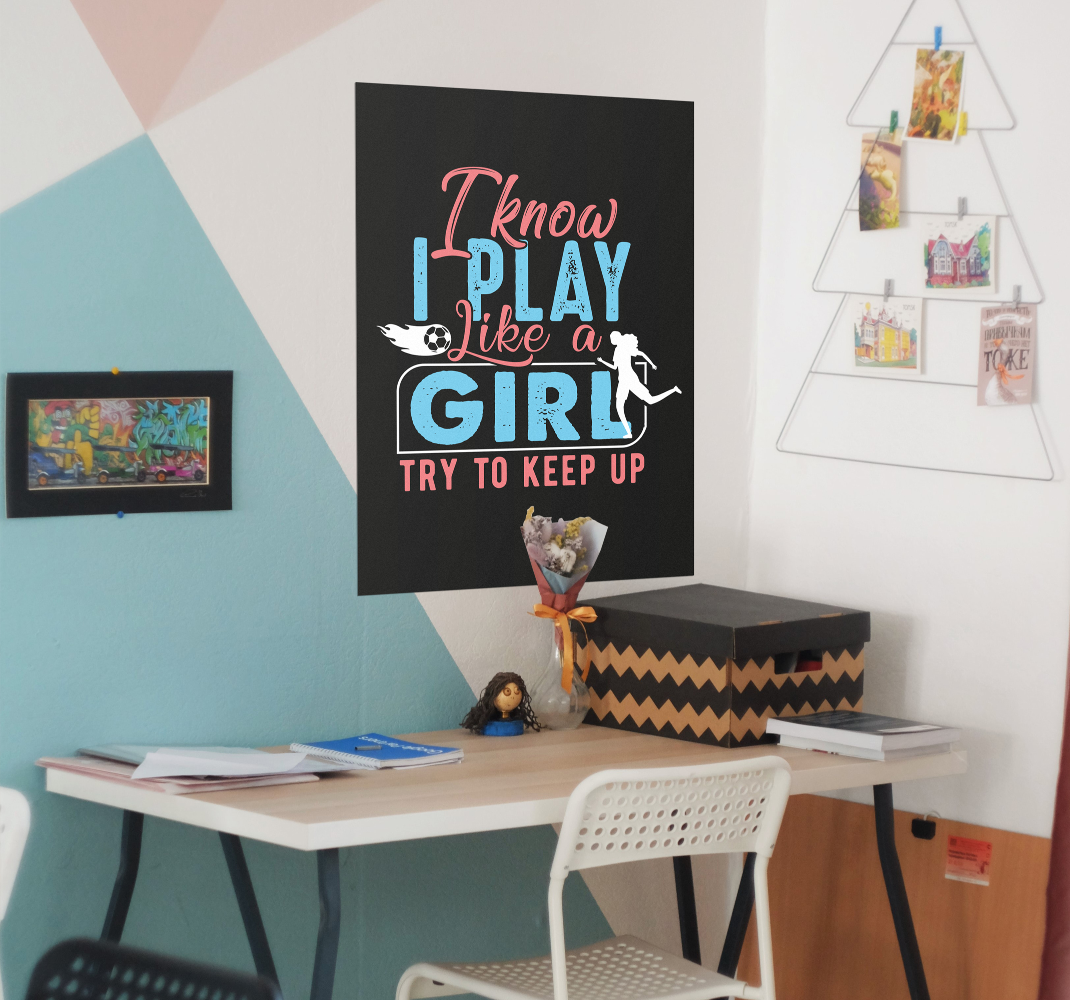 Póster texto I play like a girl