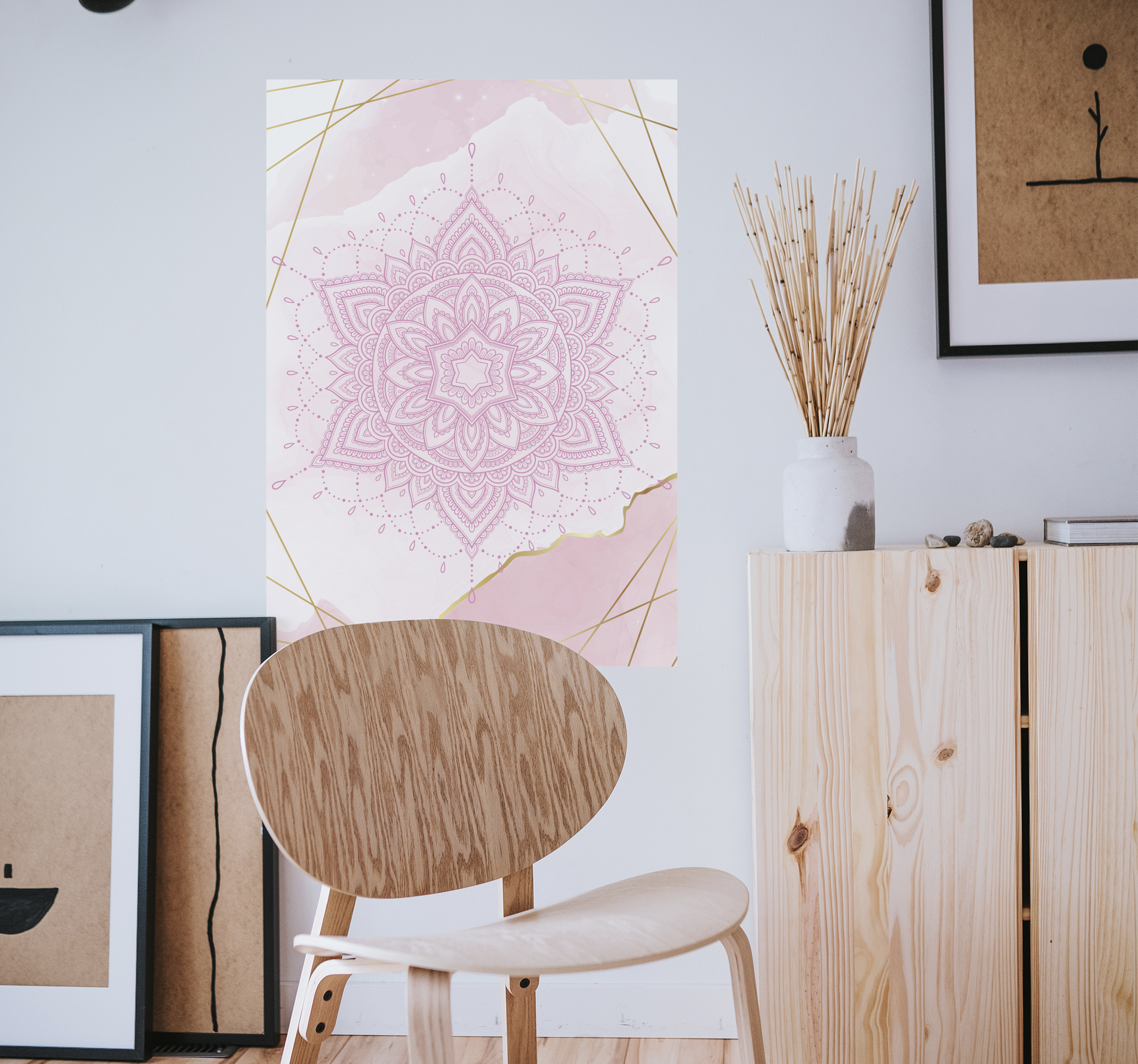 Pink water mandala poster