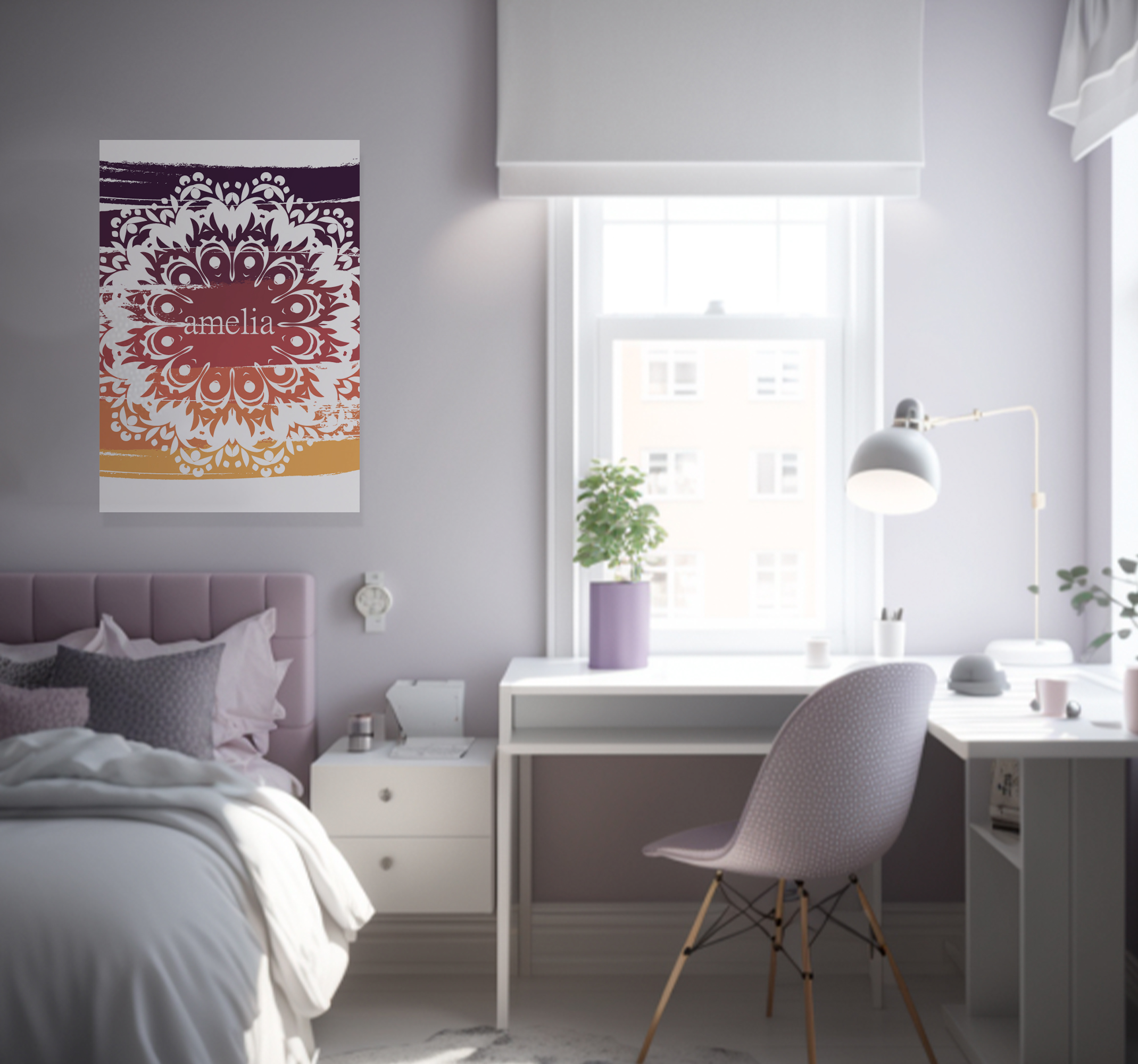 Póster de mandala nombre personalizable