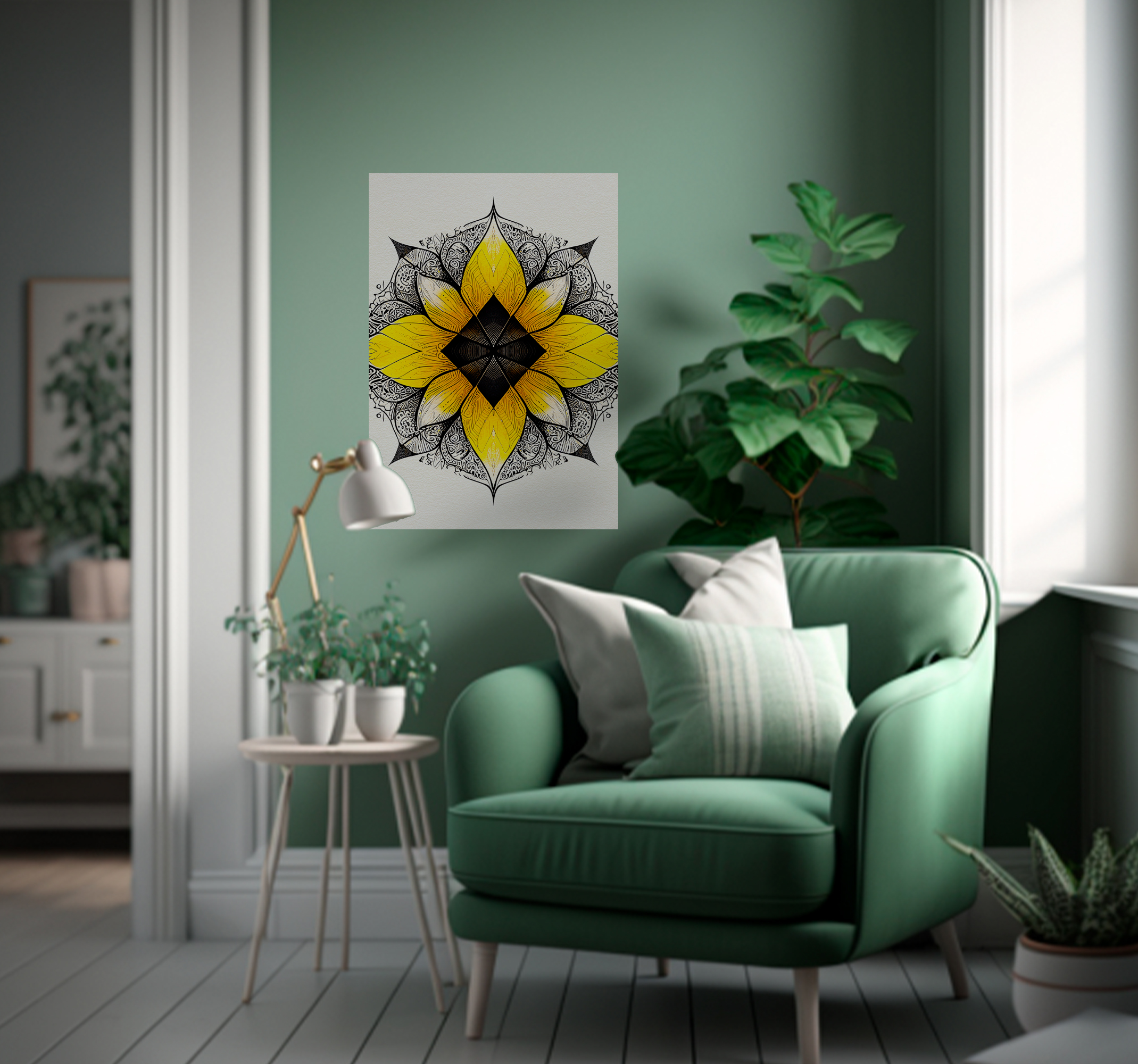 Póster original mandala floral
