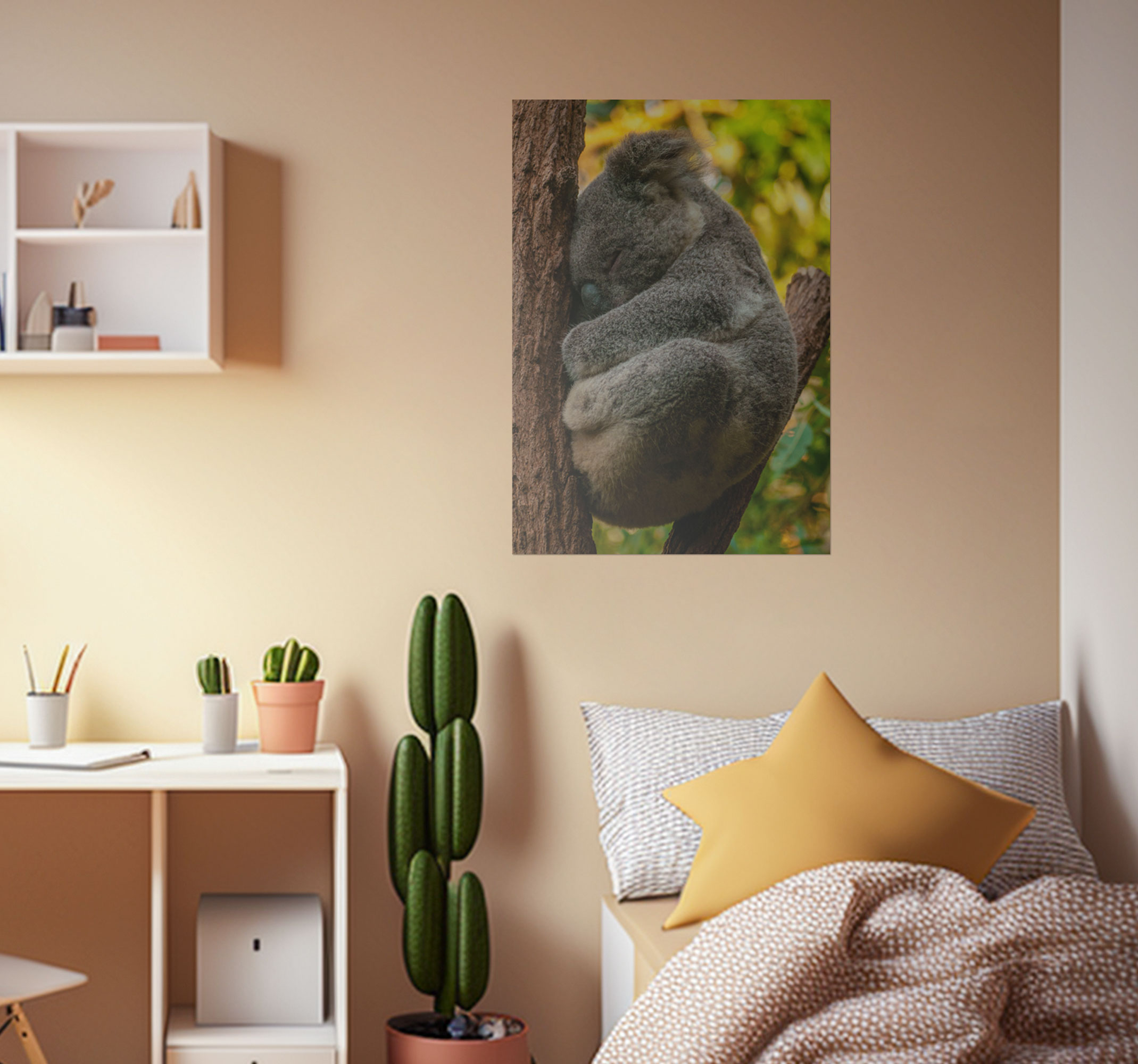 Poster habitación juvenil koala durmiendo