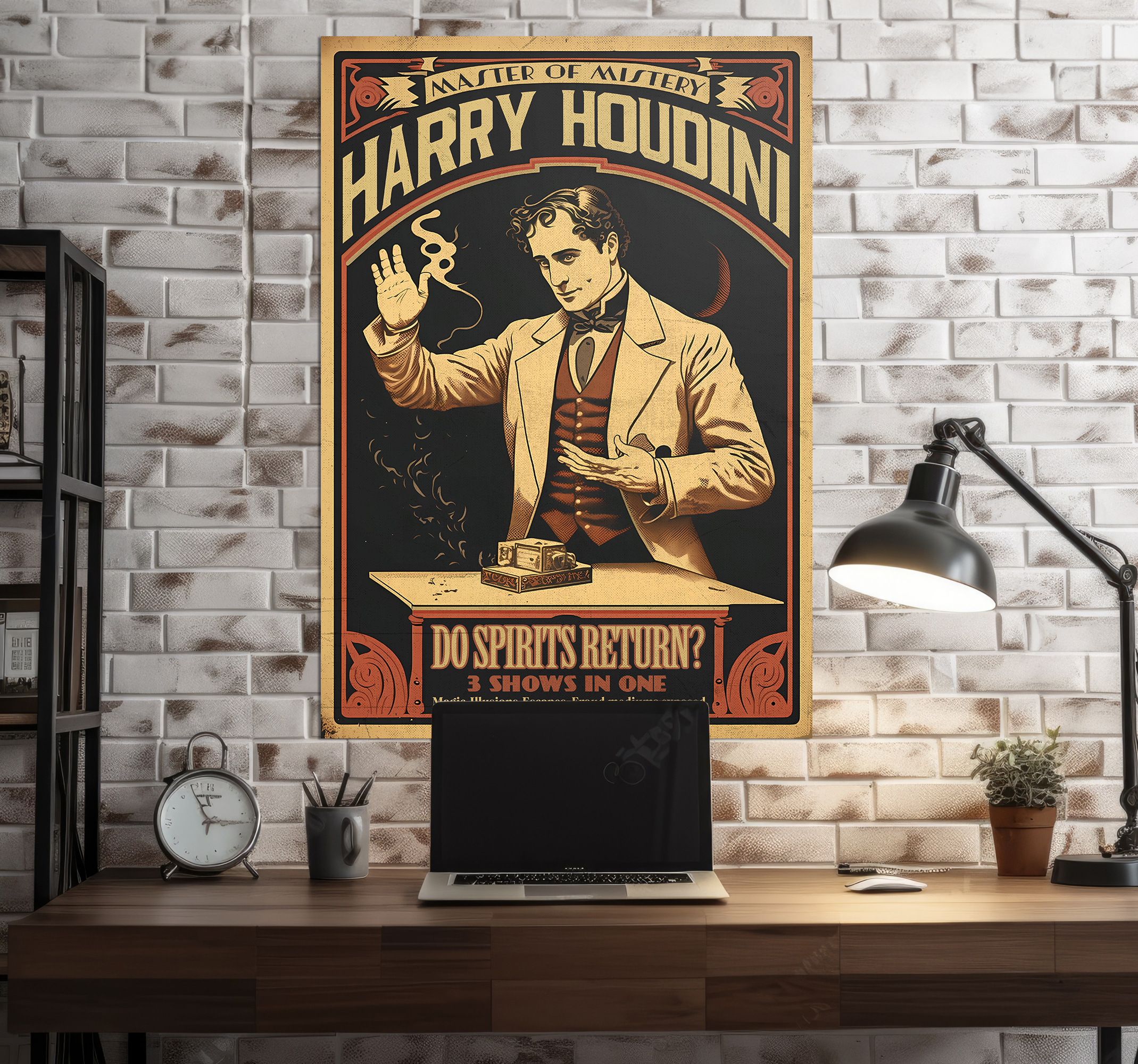 Houdini beroemde illusionist poster