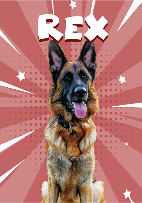 personalzed comic style animal poster - TenStickers