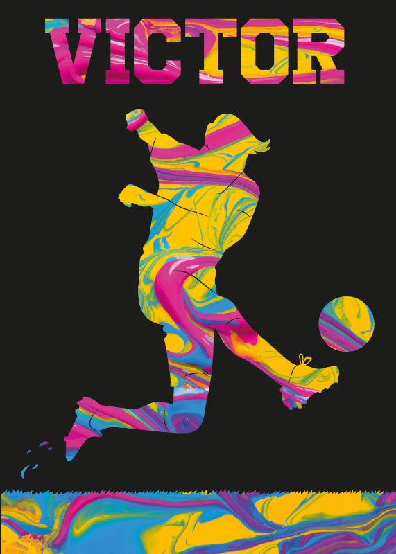 Poster tema calcio con nome personalizzabile - TenStickers