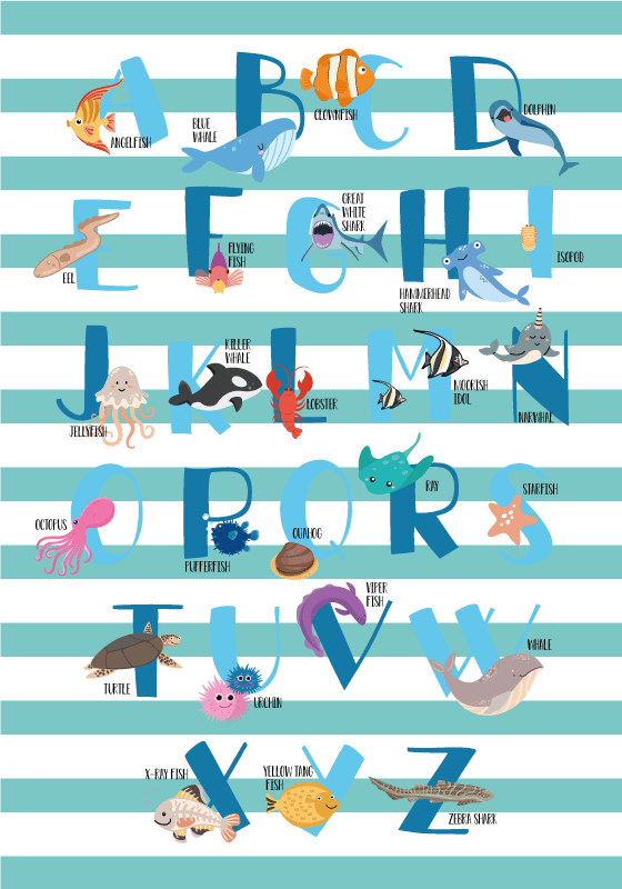 Ocean Alphabet poster - TenStickers