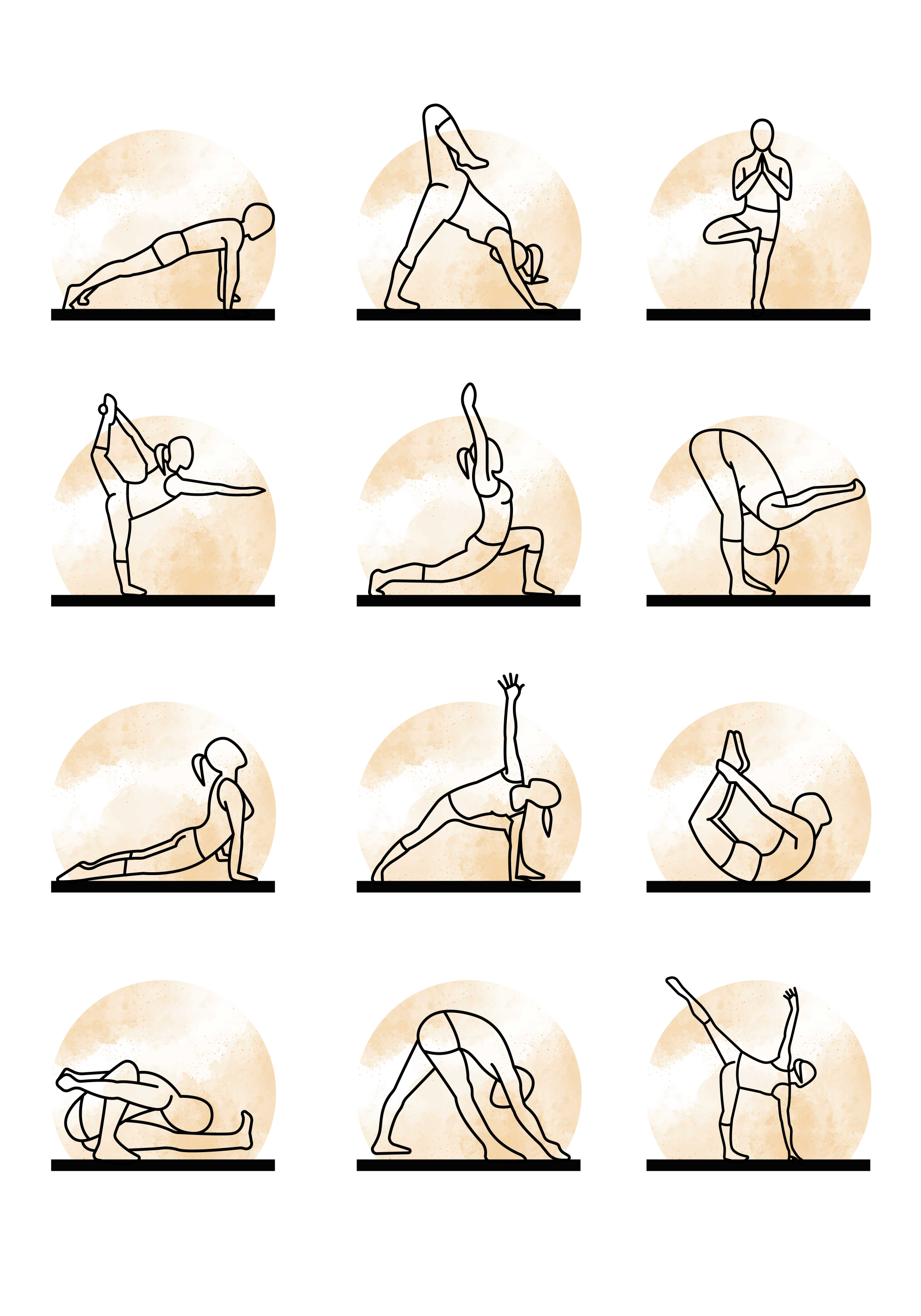 Poster Foundry Workout Posters For Home Gym Yoga Poses Reference India |  Ubuy