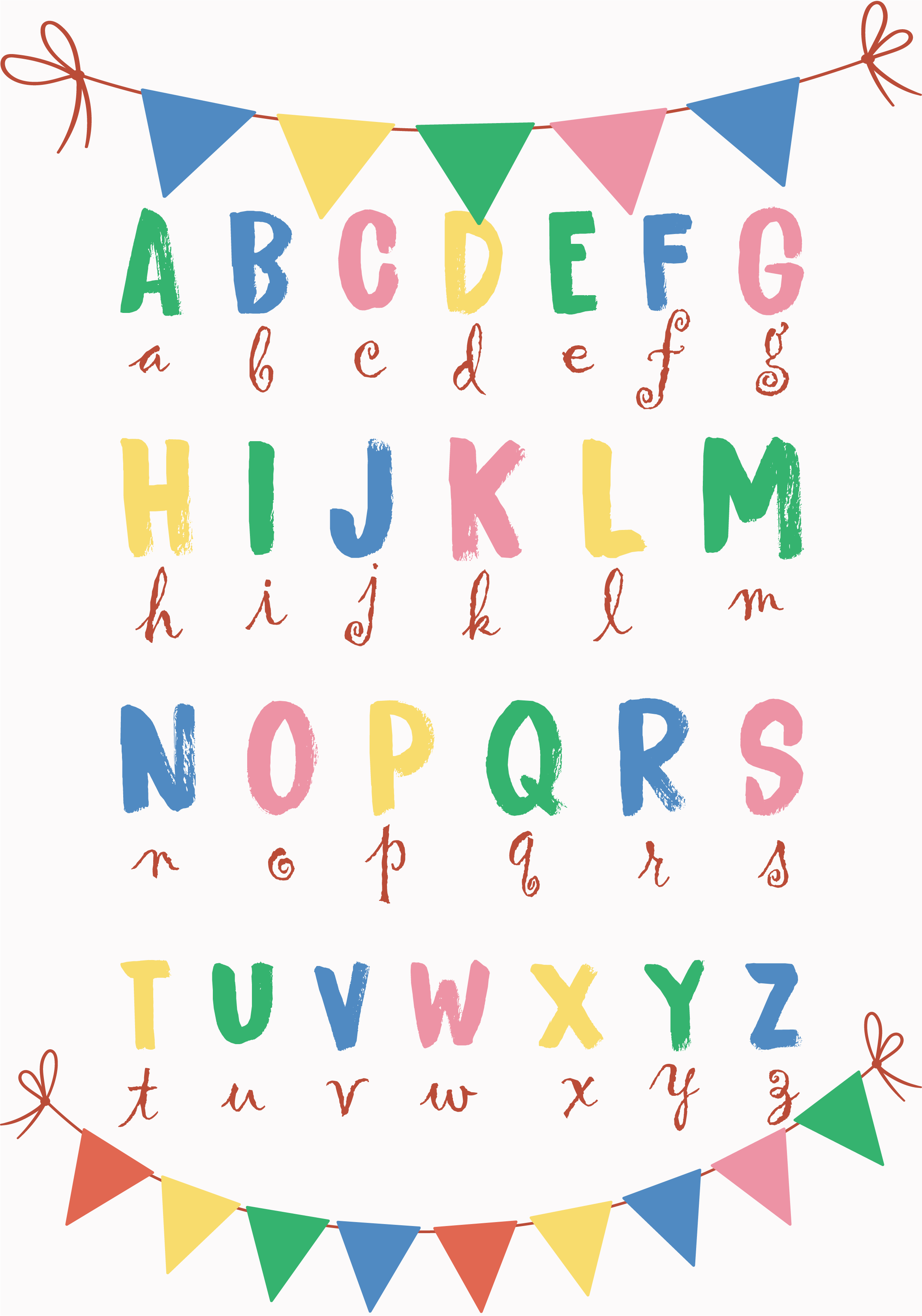 儿童房的海报 大写字母和小写字母 - TenStickers