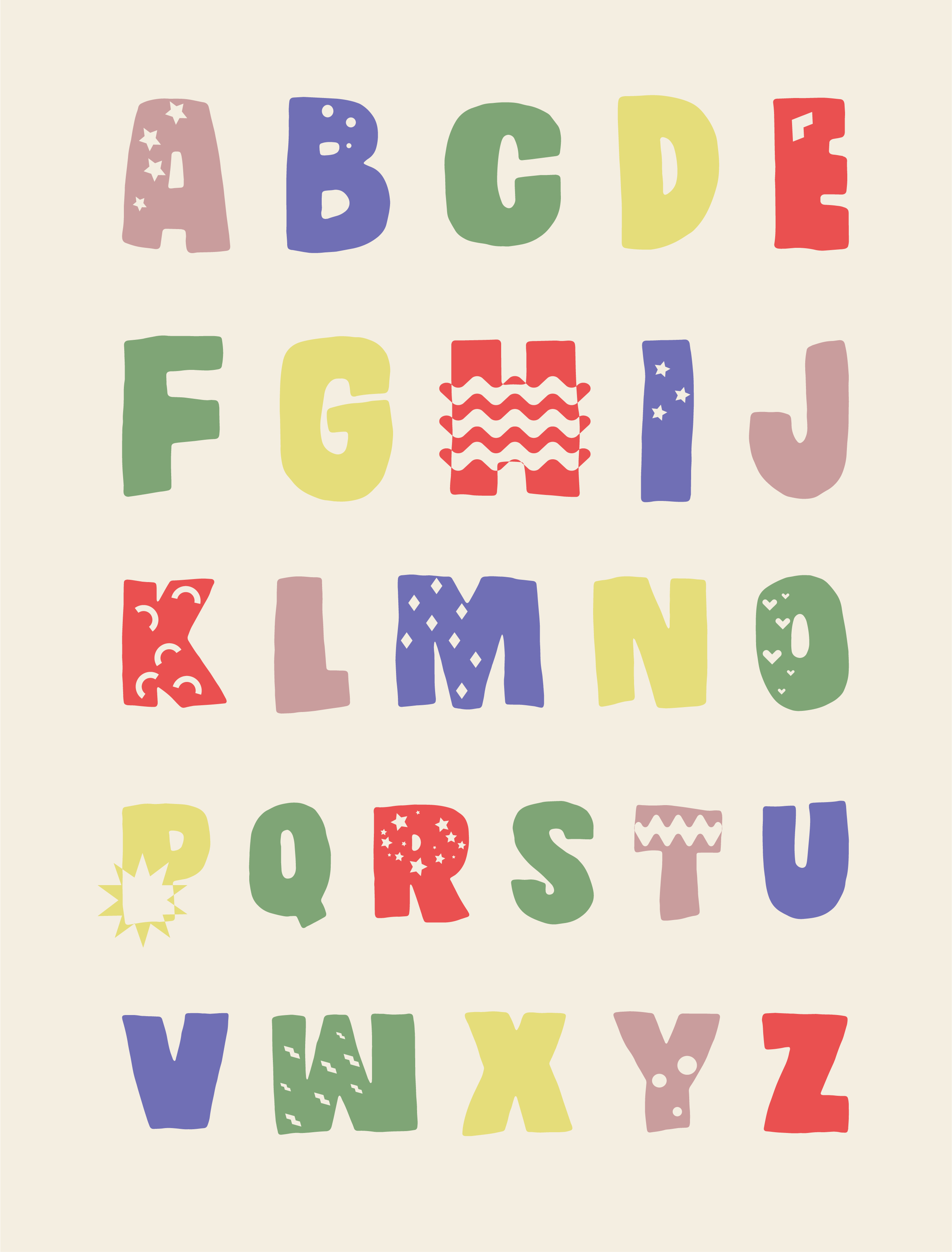 儿童房的海报 几何字母表 - TenStickers