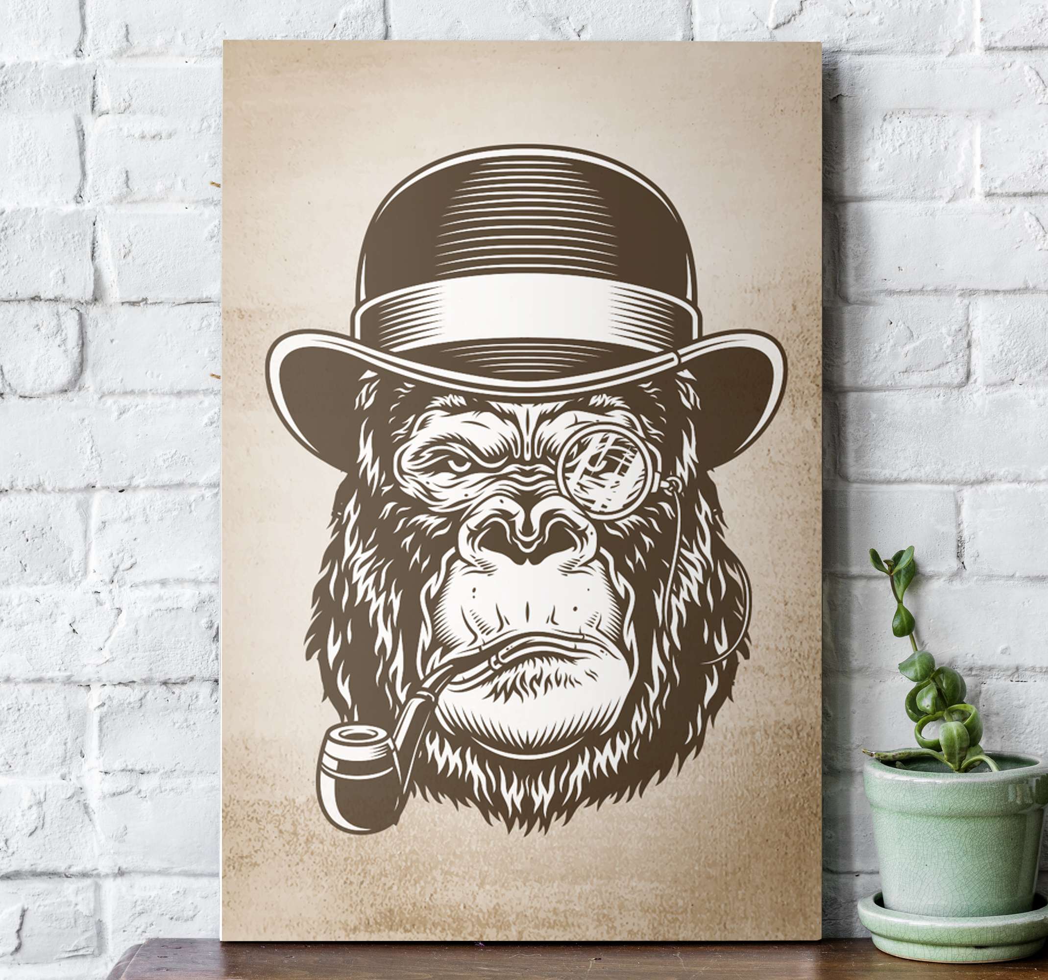 Quadro em Tela Ilustração dos desenhos animados do macaco para